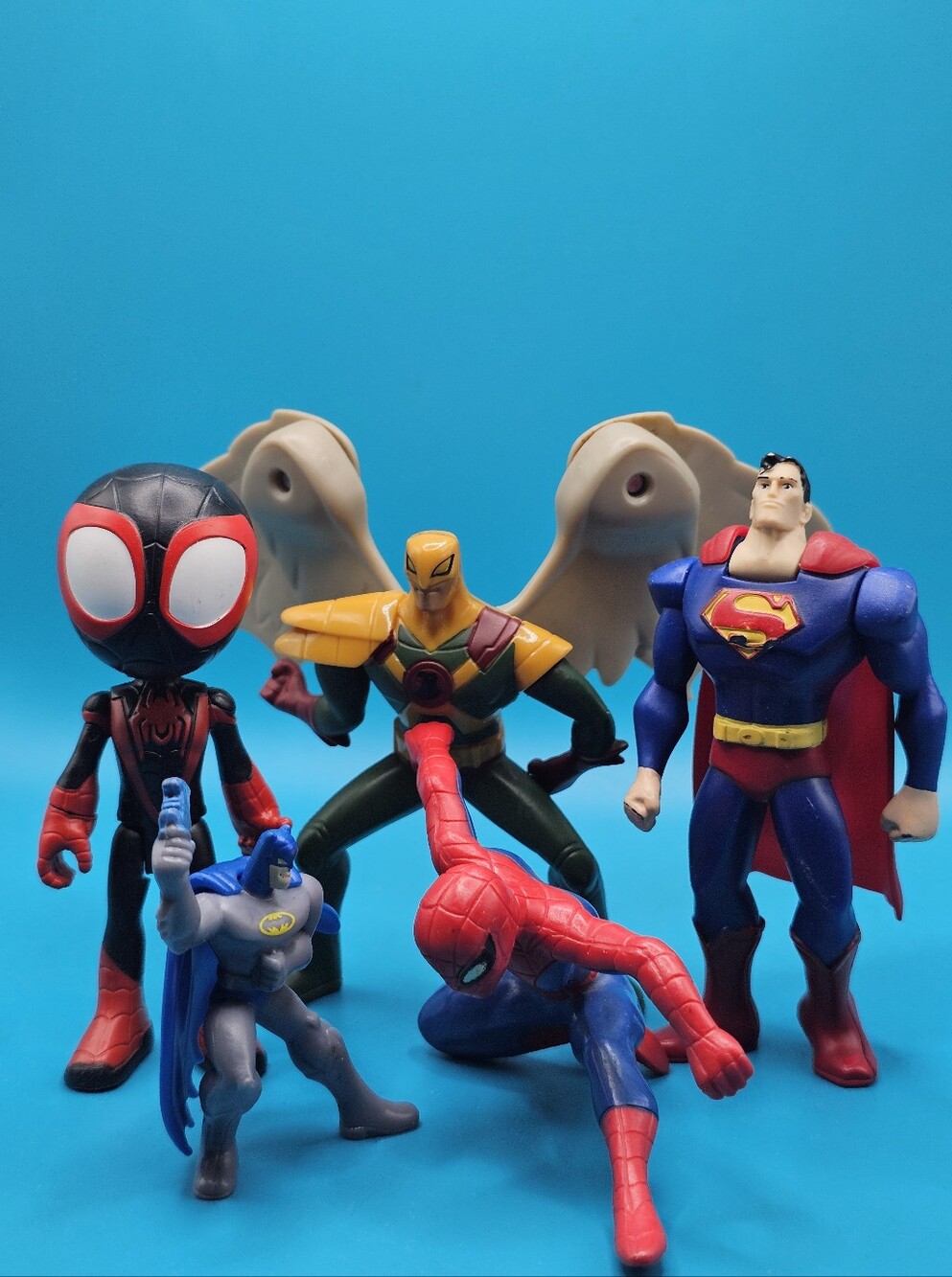 Marvel & DC Superhero Action Figure Lot - Spider-Man Miles Morales Batman